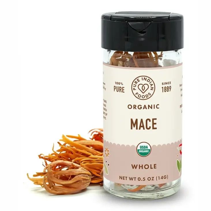 Mace Whole, Certified Organic - 0.5 oz Glass Bottle | Pure Indian Foods