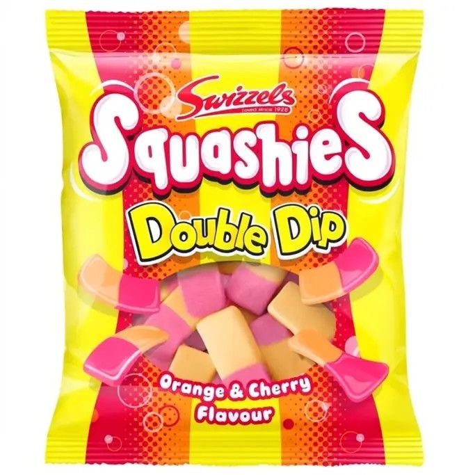 Squashies Uk Double Dip Orange/Cherry 120g -Grandpa Joe's