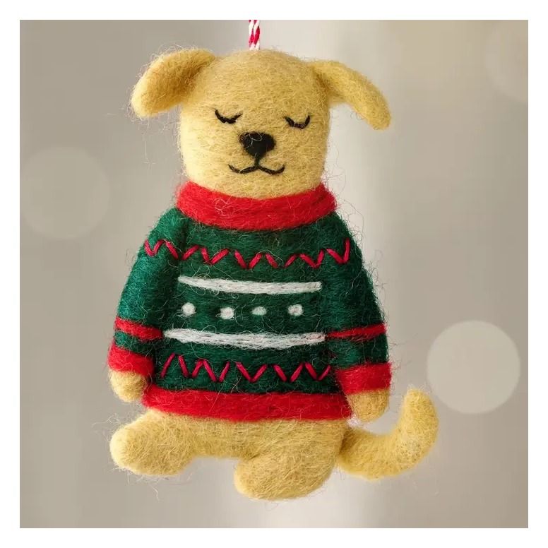 Tyana Ugly Sweater Dog Ornament | Ten Thousand Villages