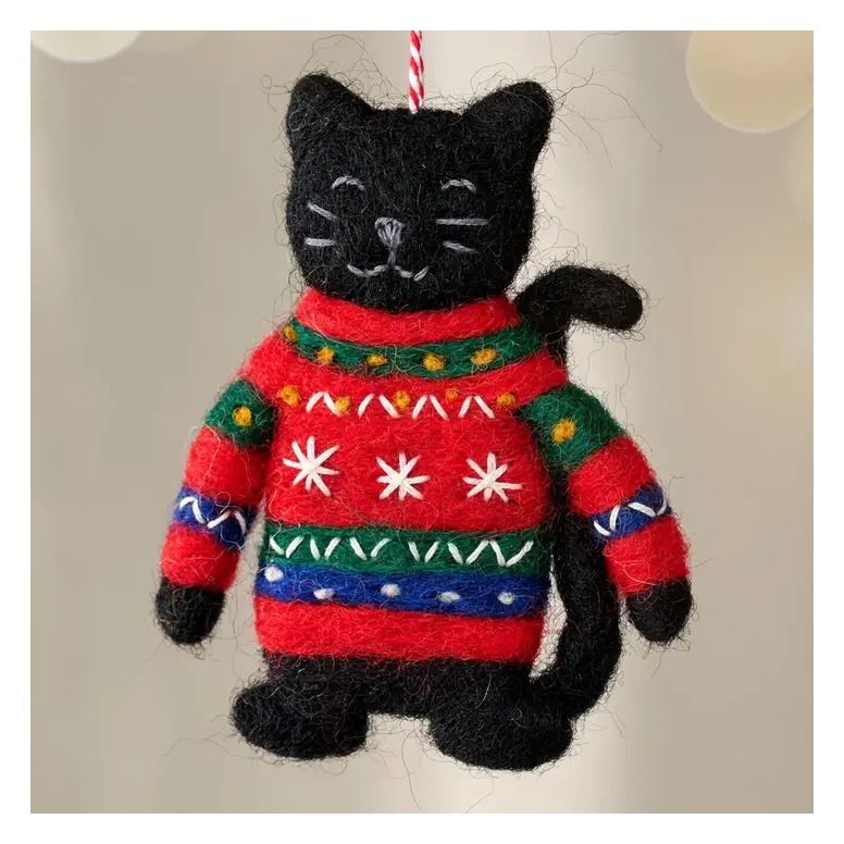 Kalo Ugly Sweater Cat Ornament | Ten Thousand Villages