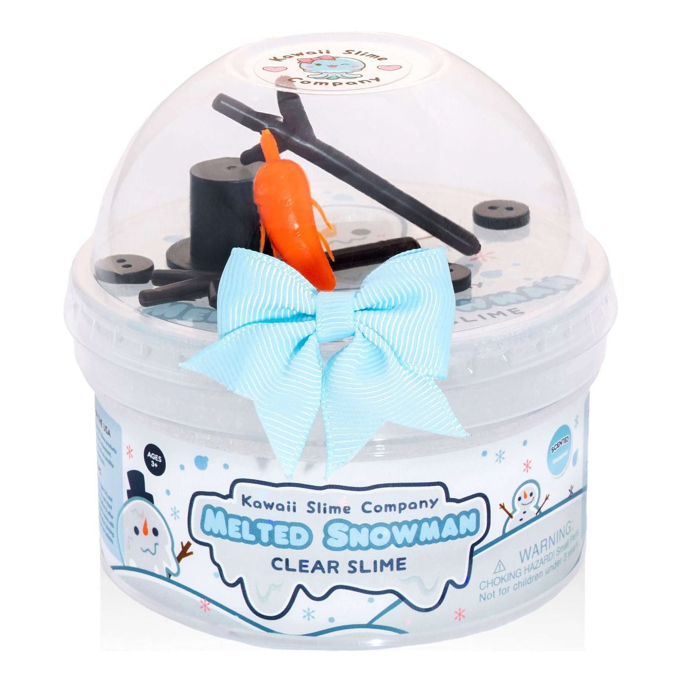 Melted Snowman Clear Putty Signature Dome™ Slime | Kawaii Slime Company