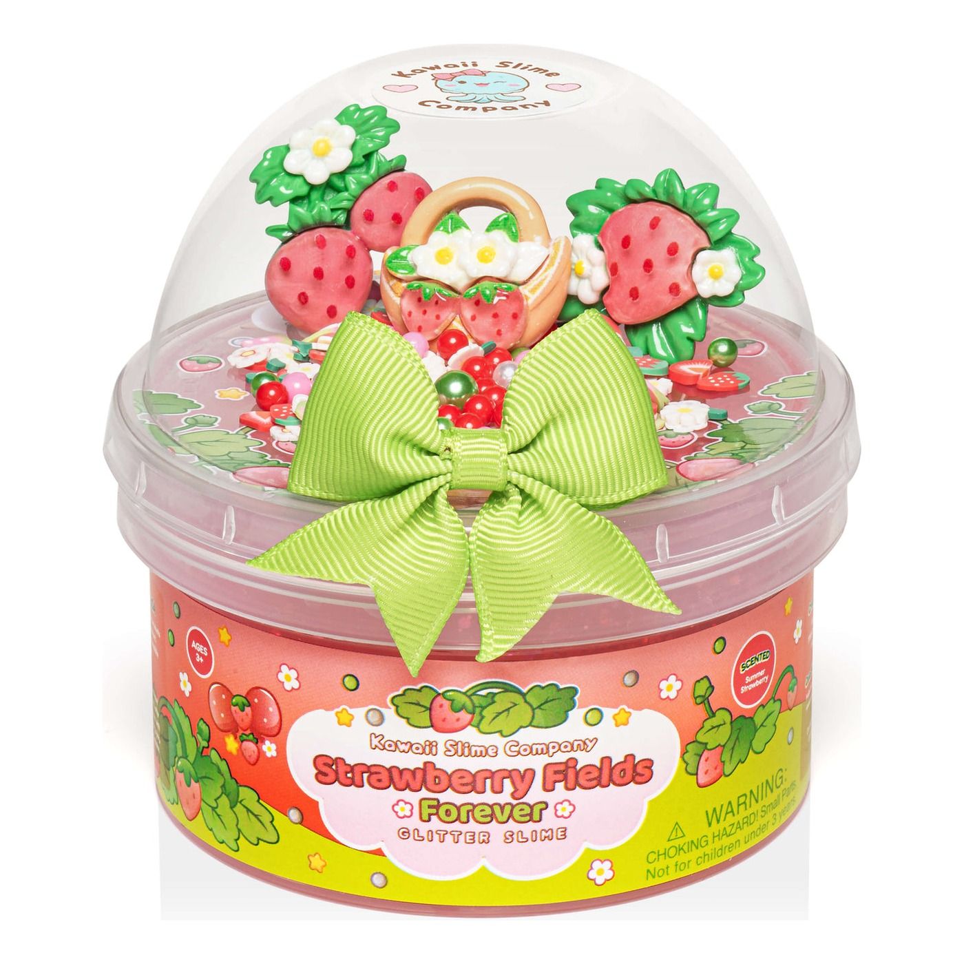 Strawberry Fields Forever Glitter Signature Dome™ Slime | Kawaii Slime Company