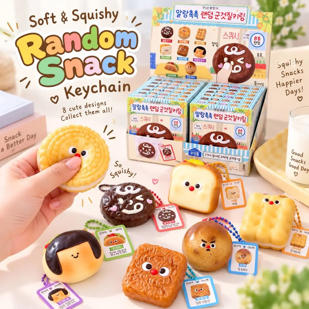 Korean Snack Squishy Keychain Blind Box | K-Wonderland