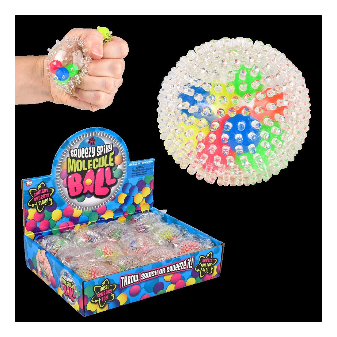 Squeezy Spiky Molecule Ball 2.4" | Toy Network