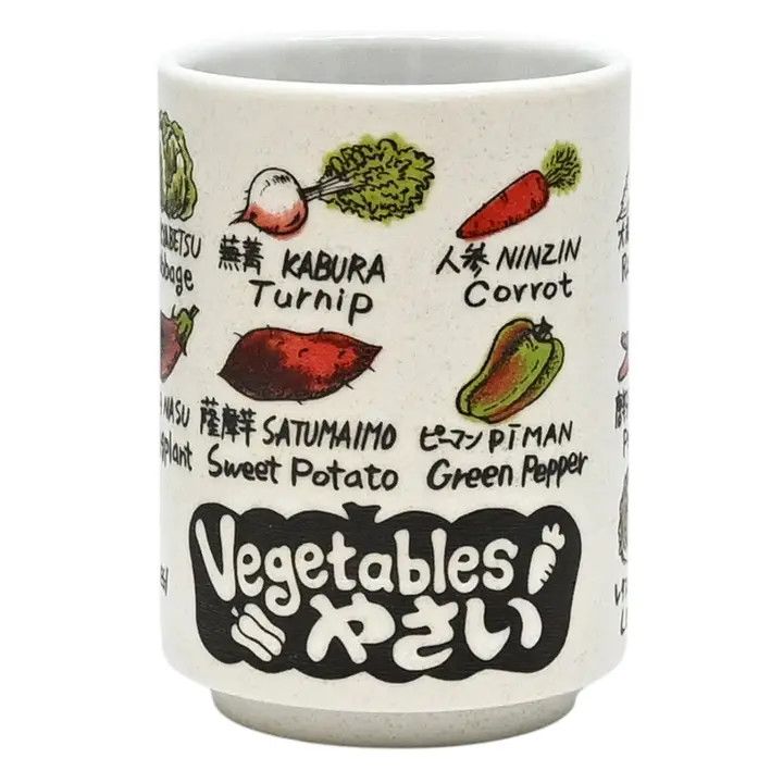 Japanese Vegetables Porcelain Yunomi Tea Cup – 10 oz | Urban Tokyo