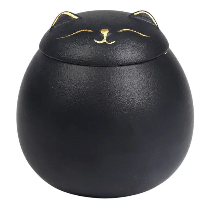 Cat Ceramic Tea Canister – Black, 7 oz | Urban Tokyo
