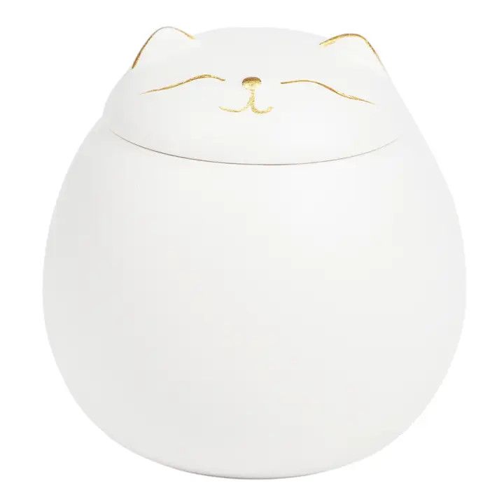 Cat Ceramic Tea Canister – White, 7 oz | Urban Tokyo