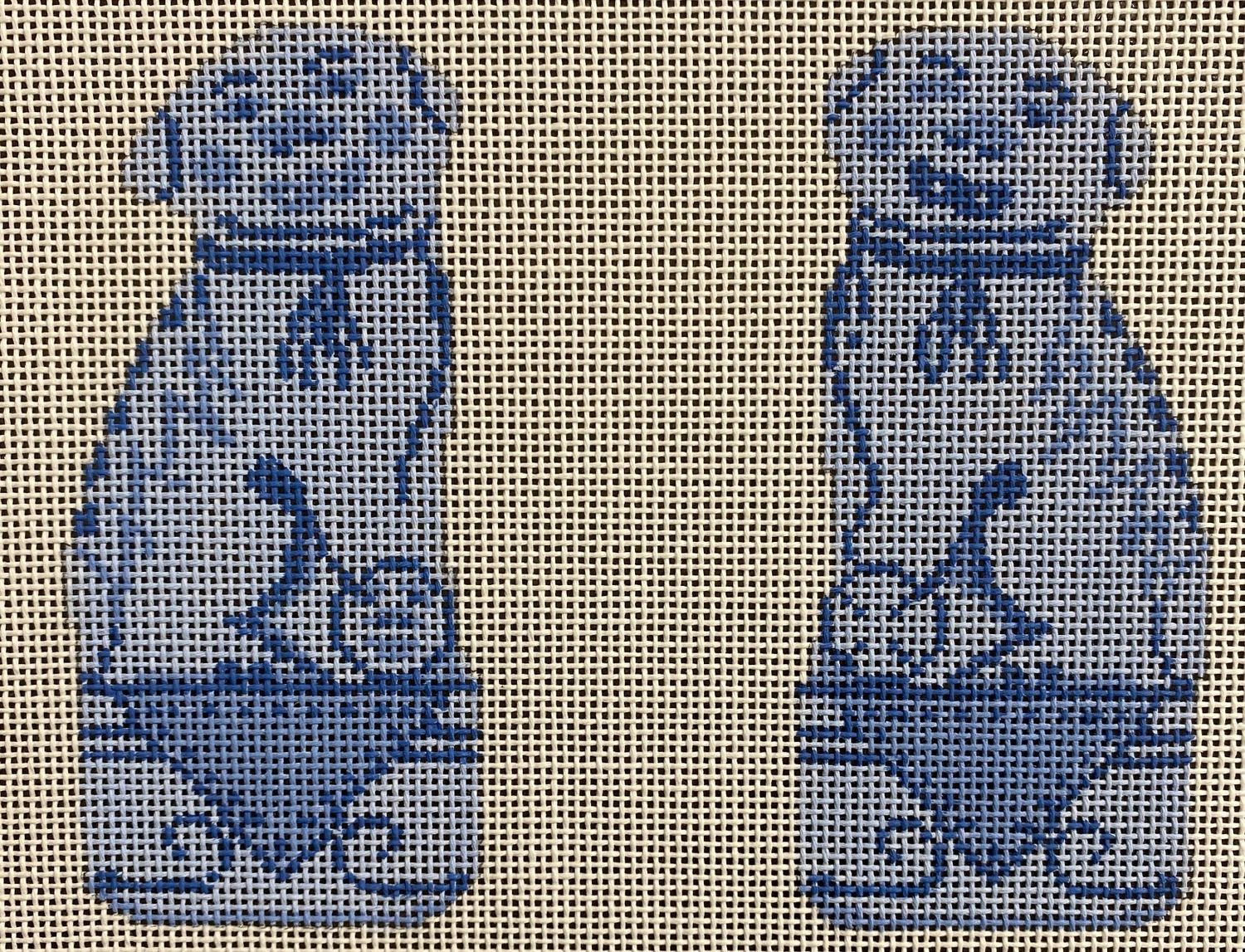 2 Blue Porcelain Dogs