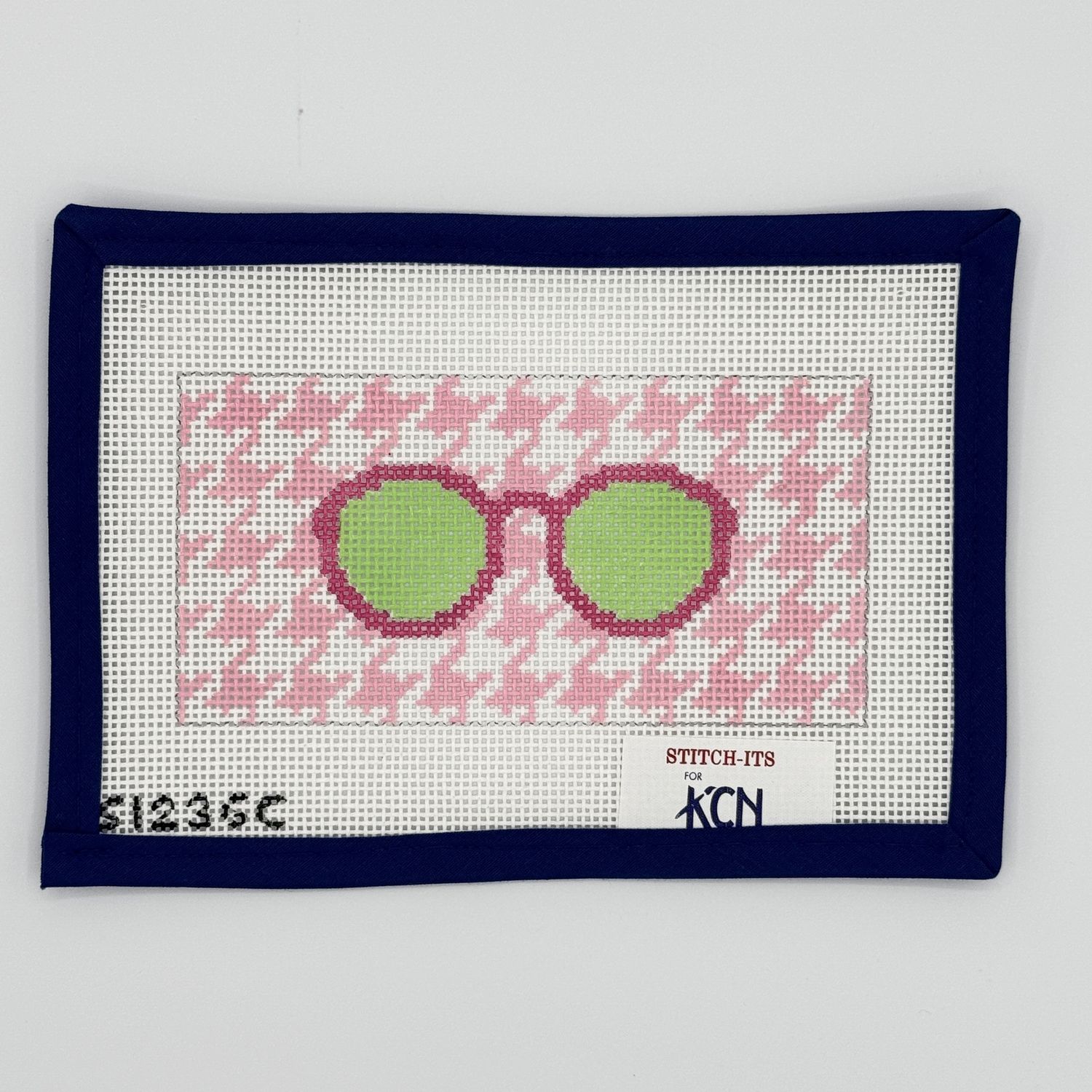 Eyeglass Case on Pink Herringbone