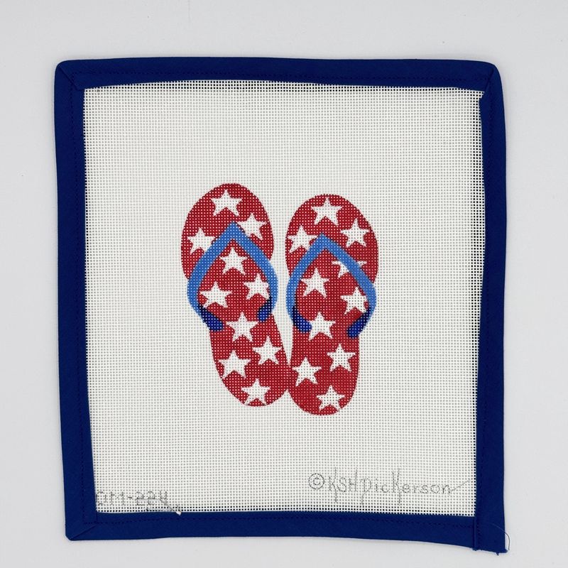 Red White Blue Flip Flops