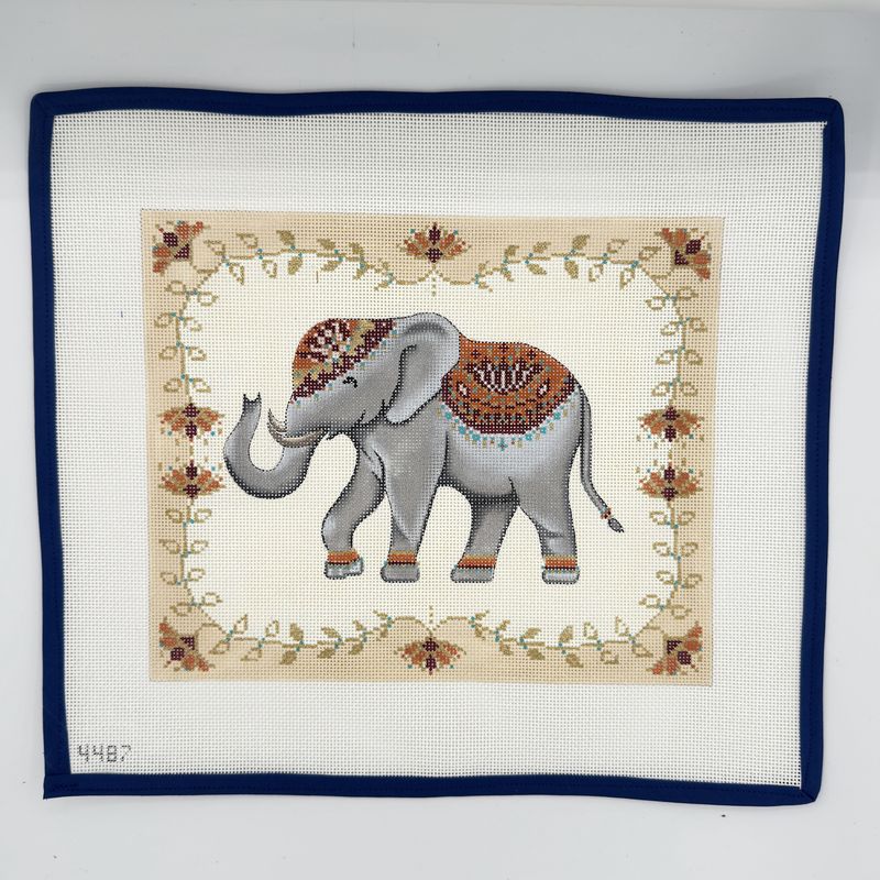 Floral And Grey Elephant