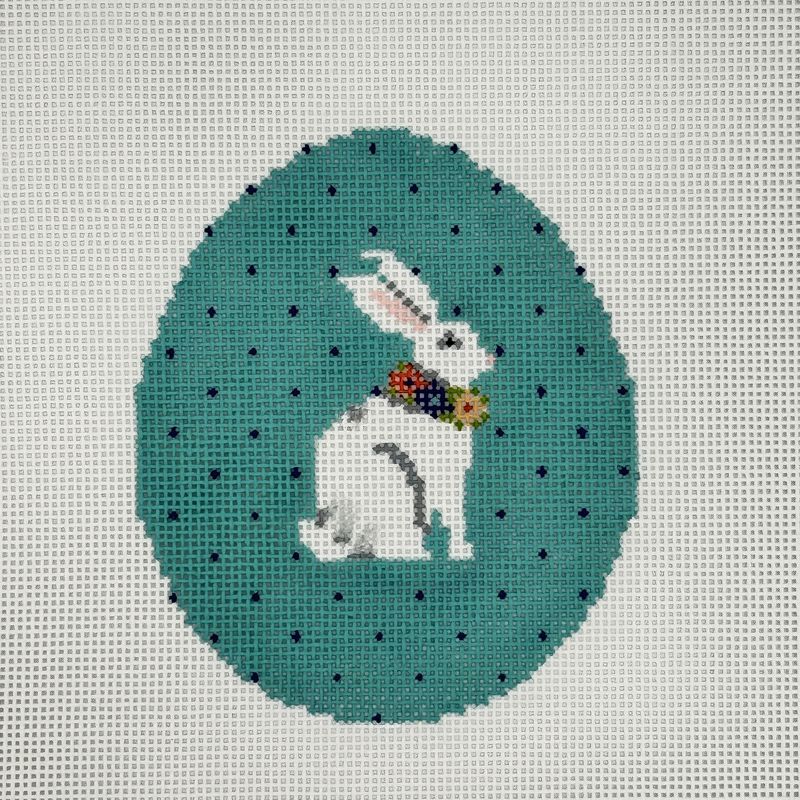 Aqua Pin Dot Bunny Egg