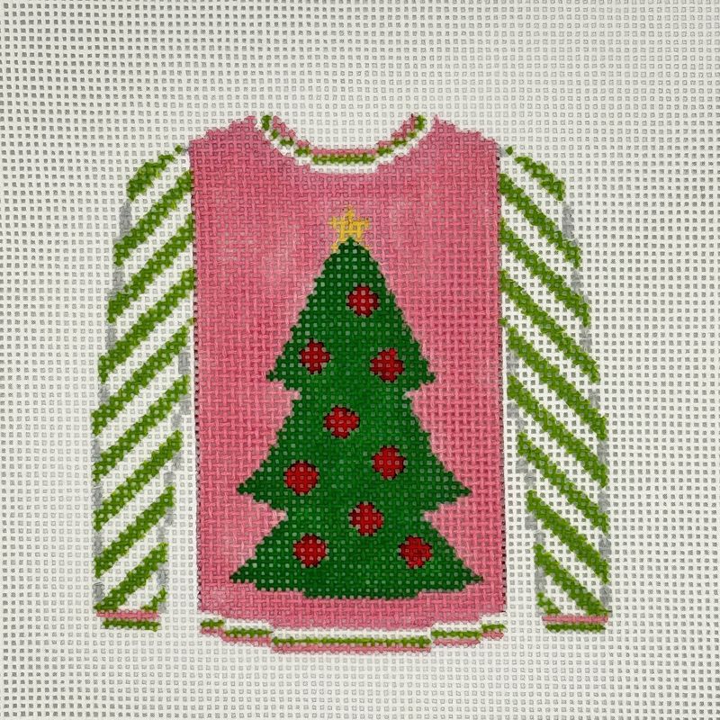 Christmas Tree On Pink Sweater