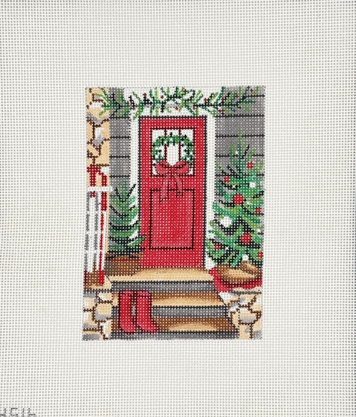 Historic Red Christmas Door