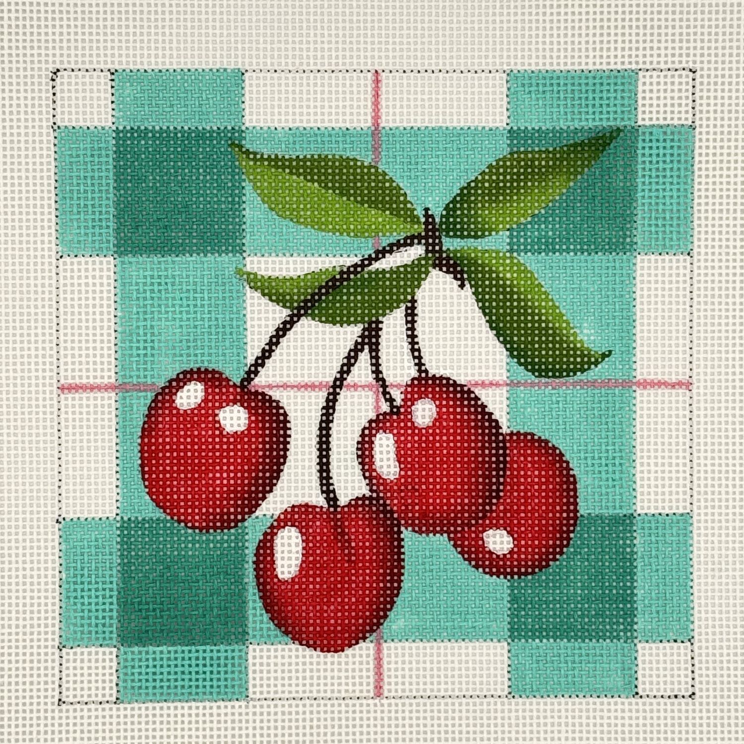Cherries on plaid