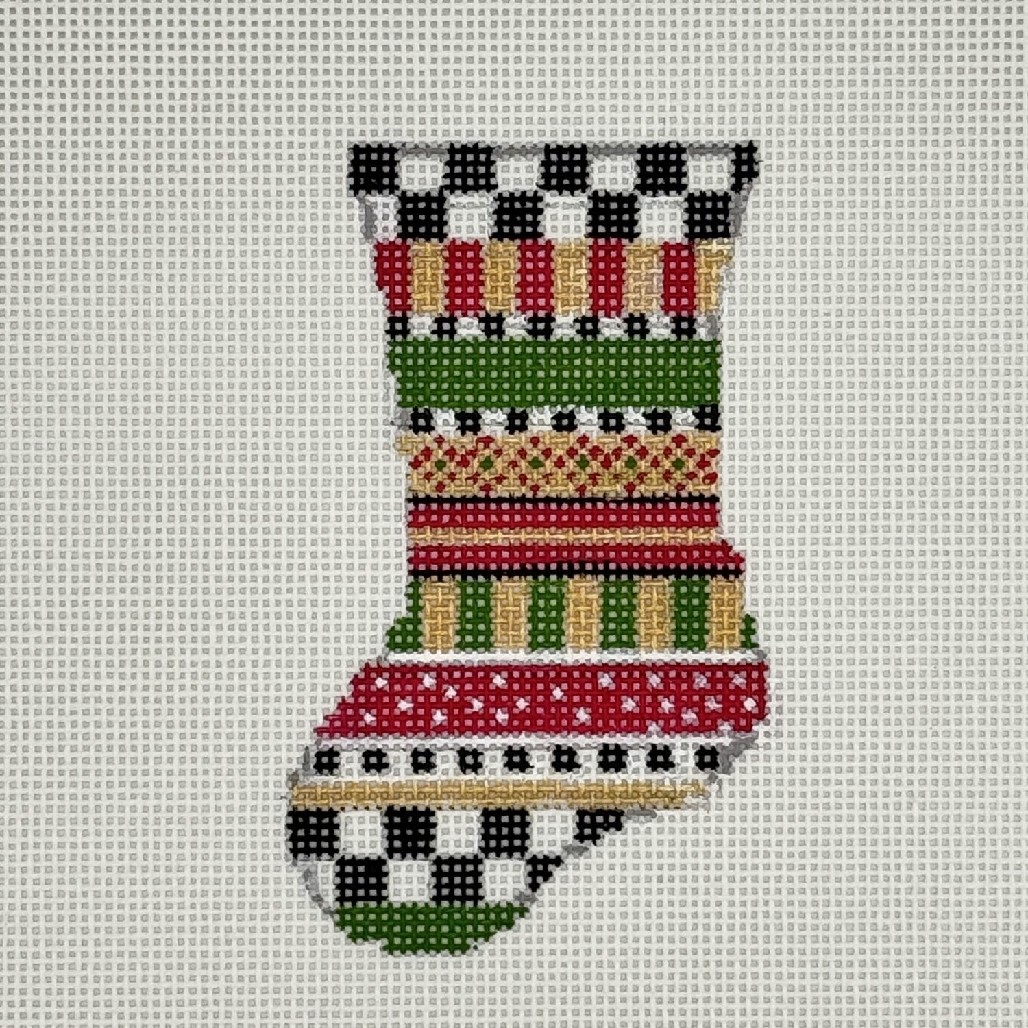 Micro Stocking Grn, Red, Gold