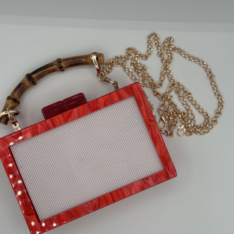 Acrylic Clutch - Orange Red