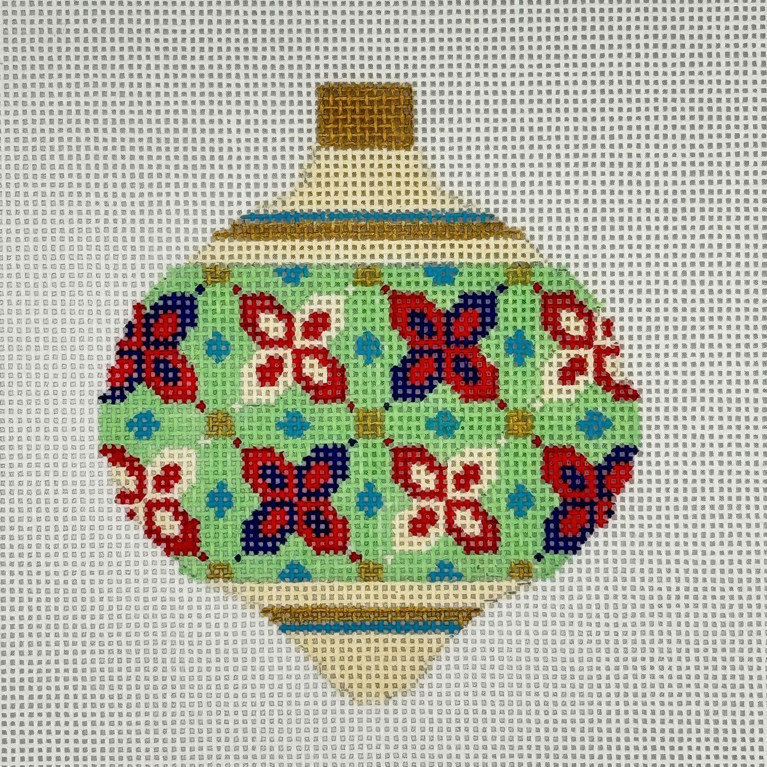Mint, Red, Blue Ornament