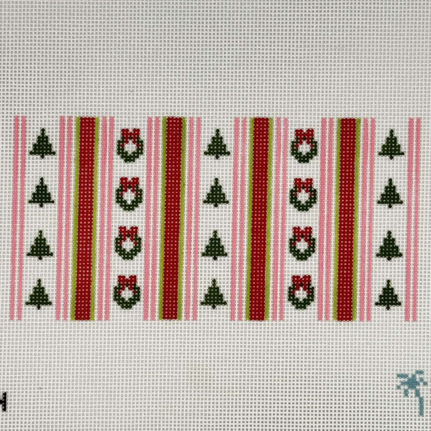 Pink/Green Christmas Stripe