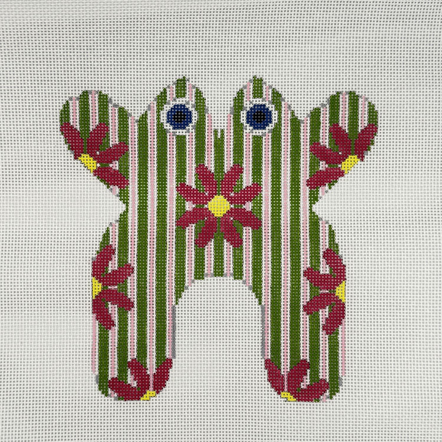 Pink Daisy/Grn &amp; Pnk Striped Frog