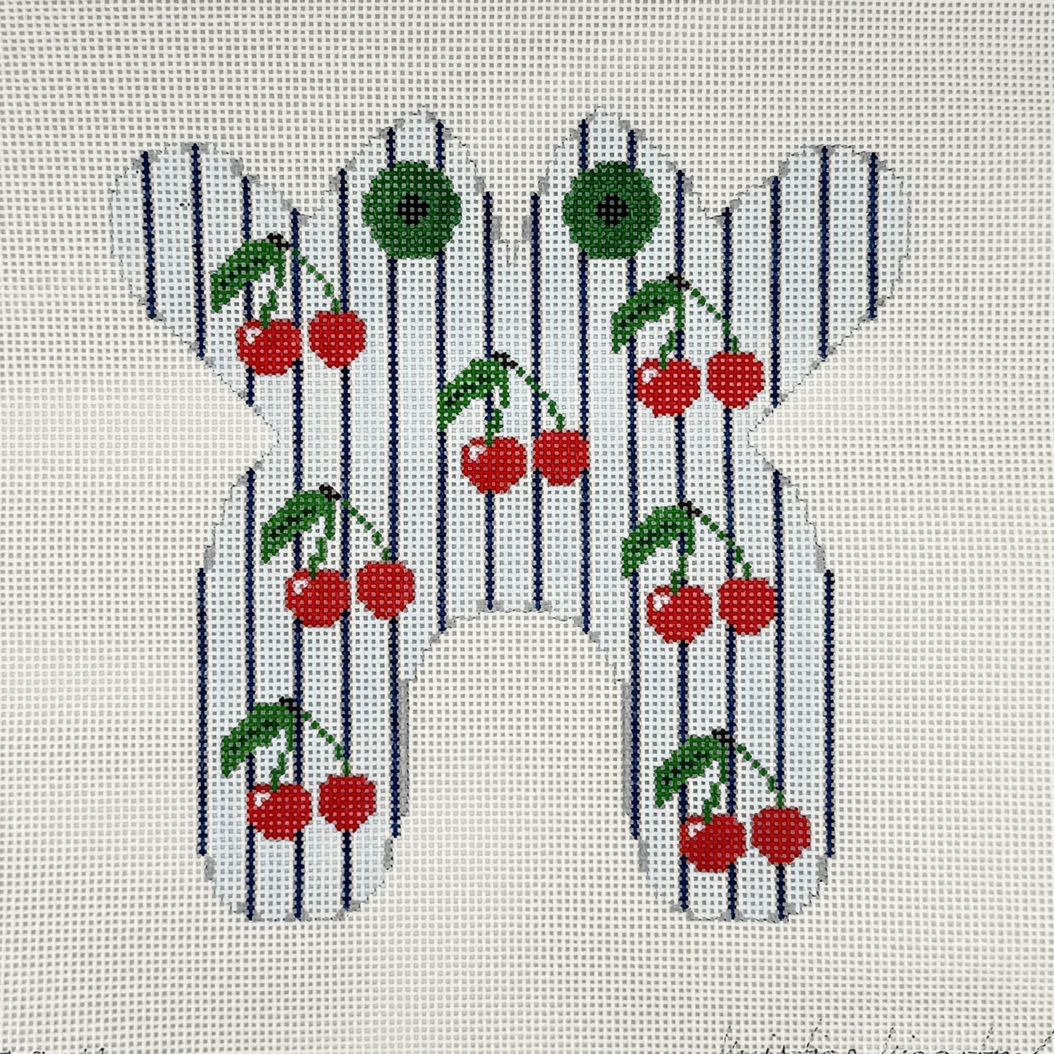 Cherries/Lt Blue Striped Frog