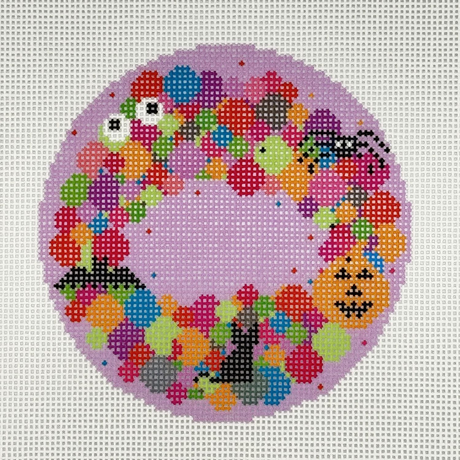 Colorful Spooky Wreath Orn.