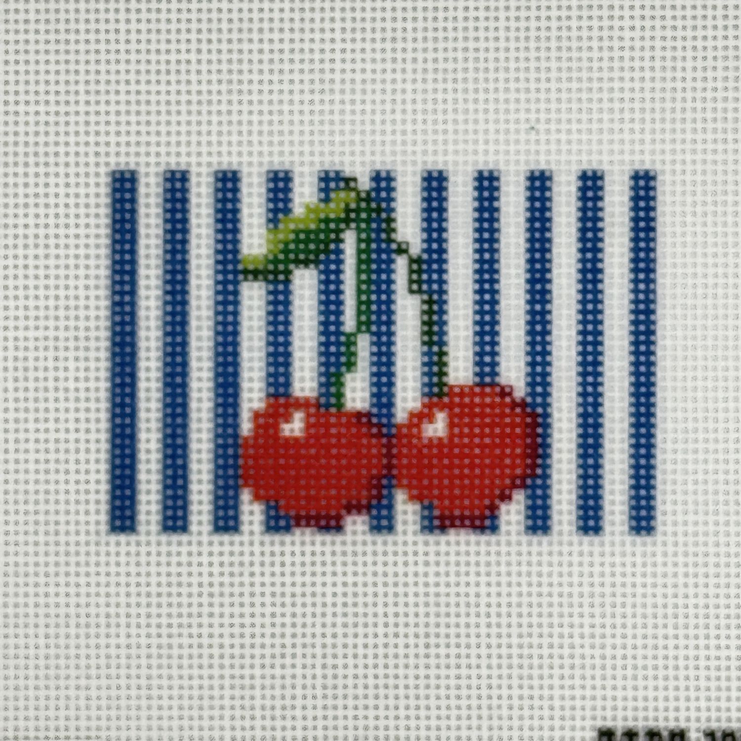 Cherries on Blue Stripes