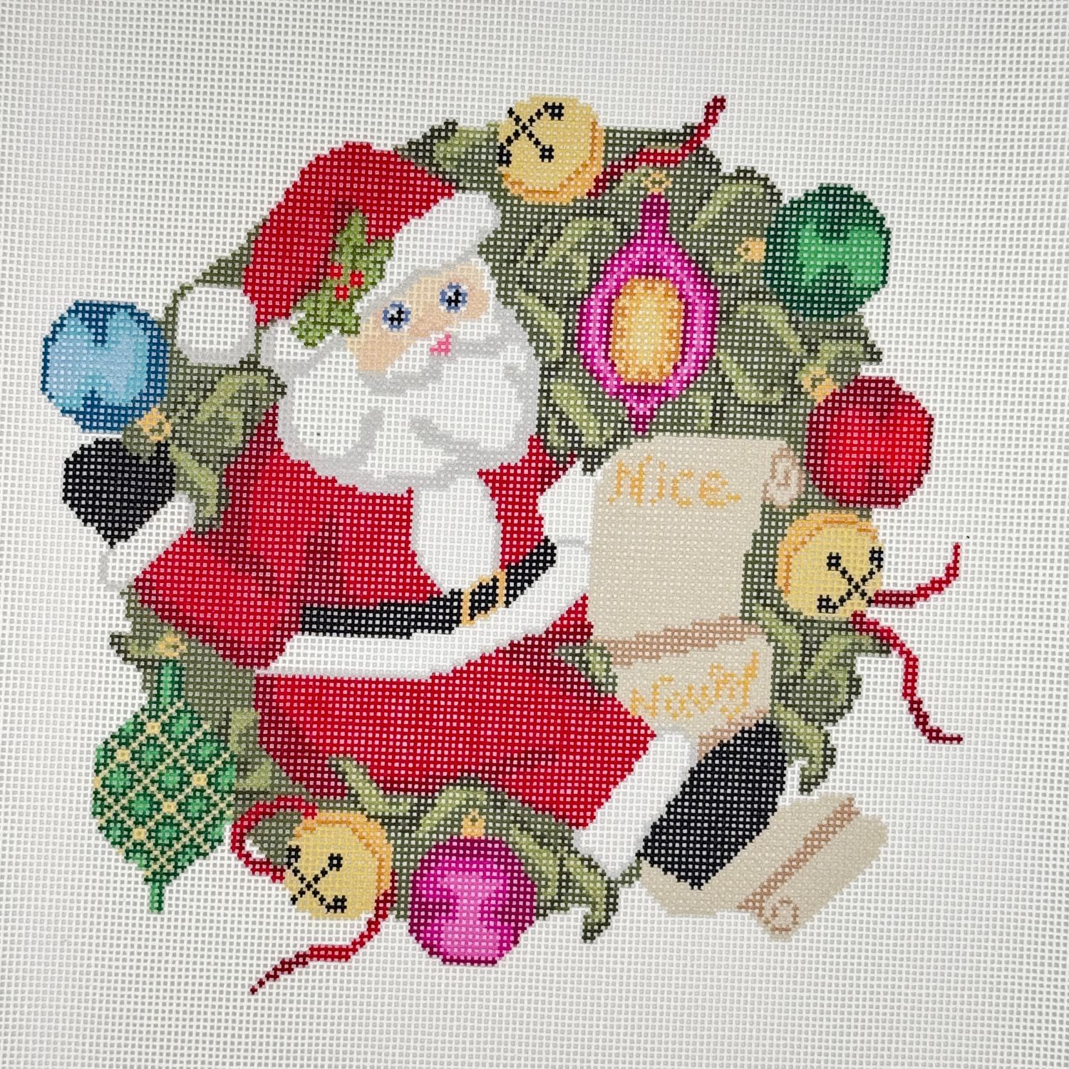 Santa Ornament Wreath