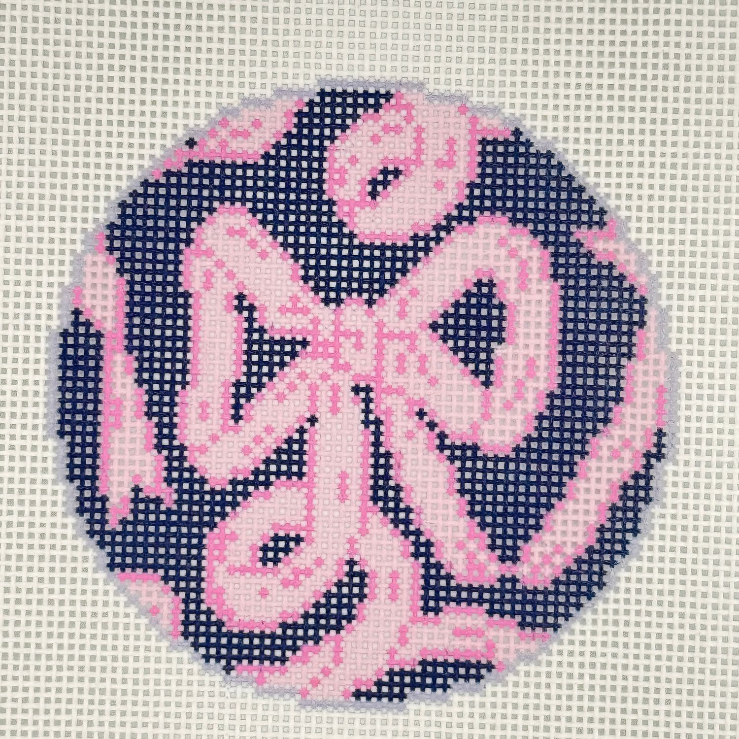 Pink Bow on Navy