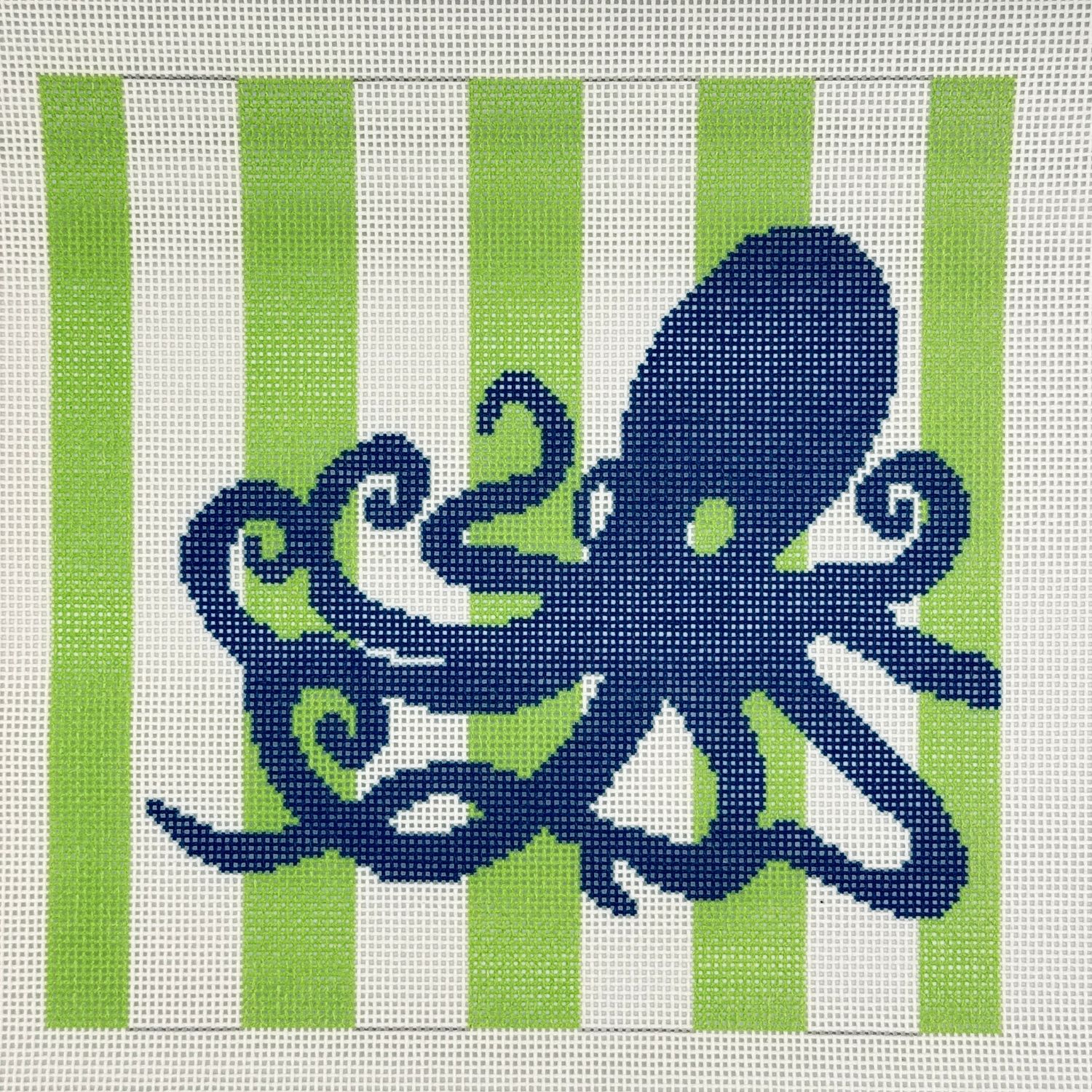 Octopus on Lime Stripes