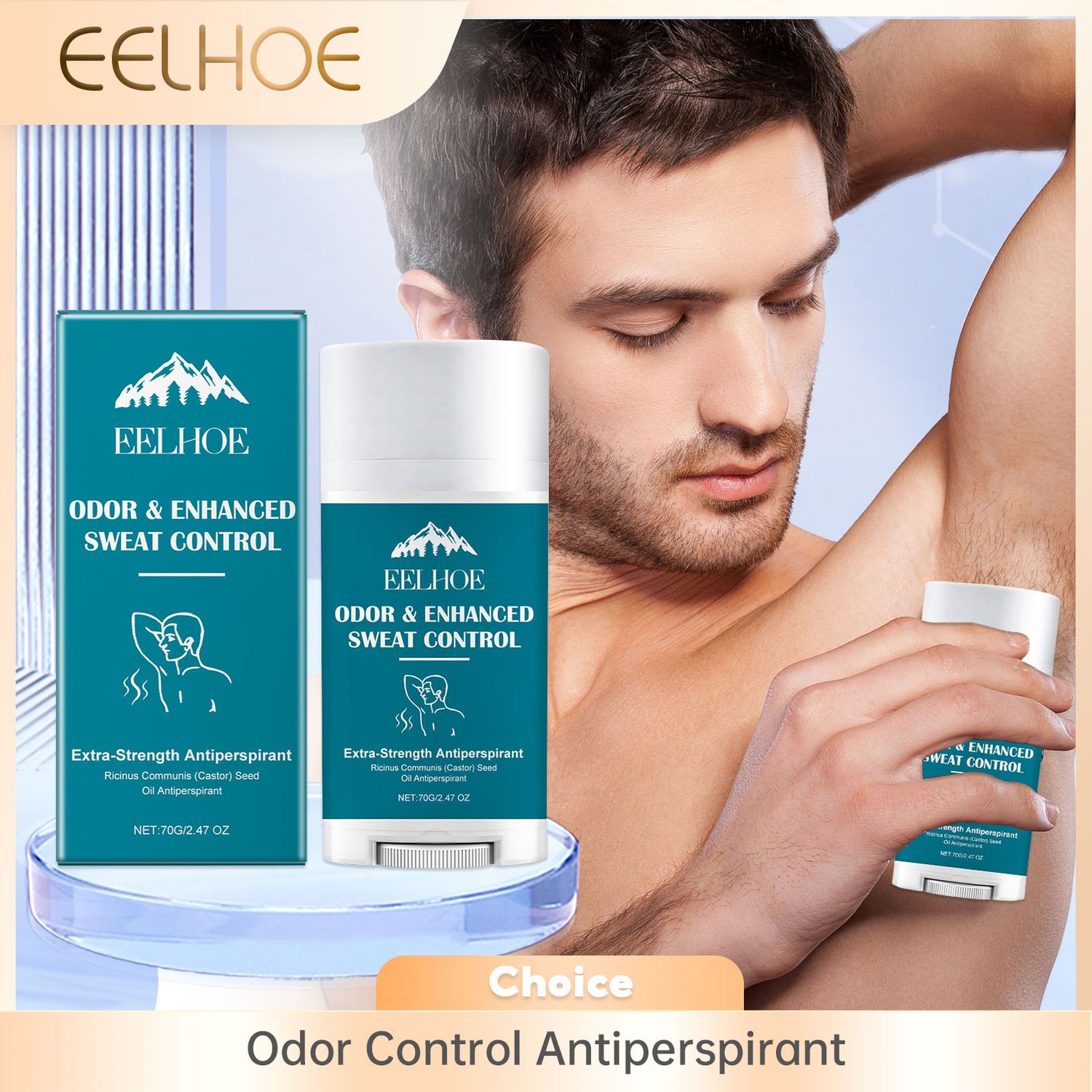 Deodorant Antiperspirant for Men Underarm Odor Removal Vitamin E Body Odor Removal Lasting Fragrance Deodorant for Men Stick 70g