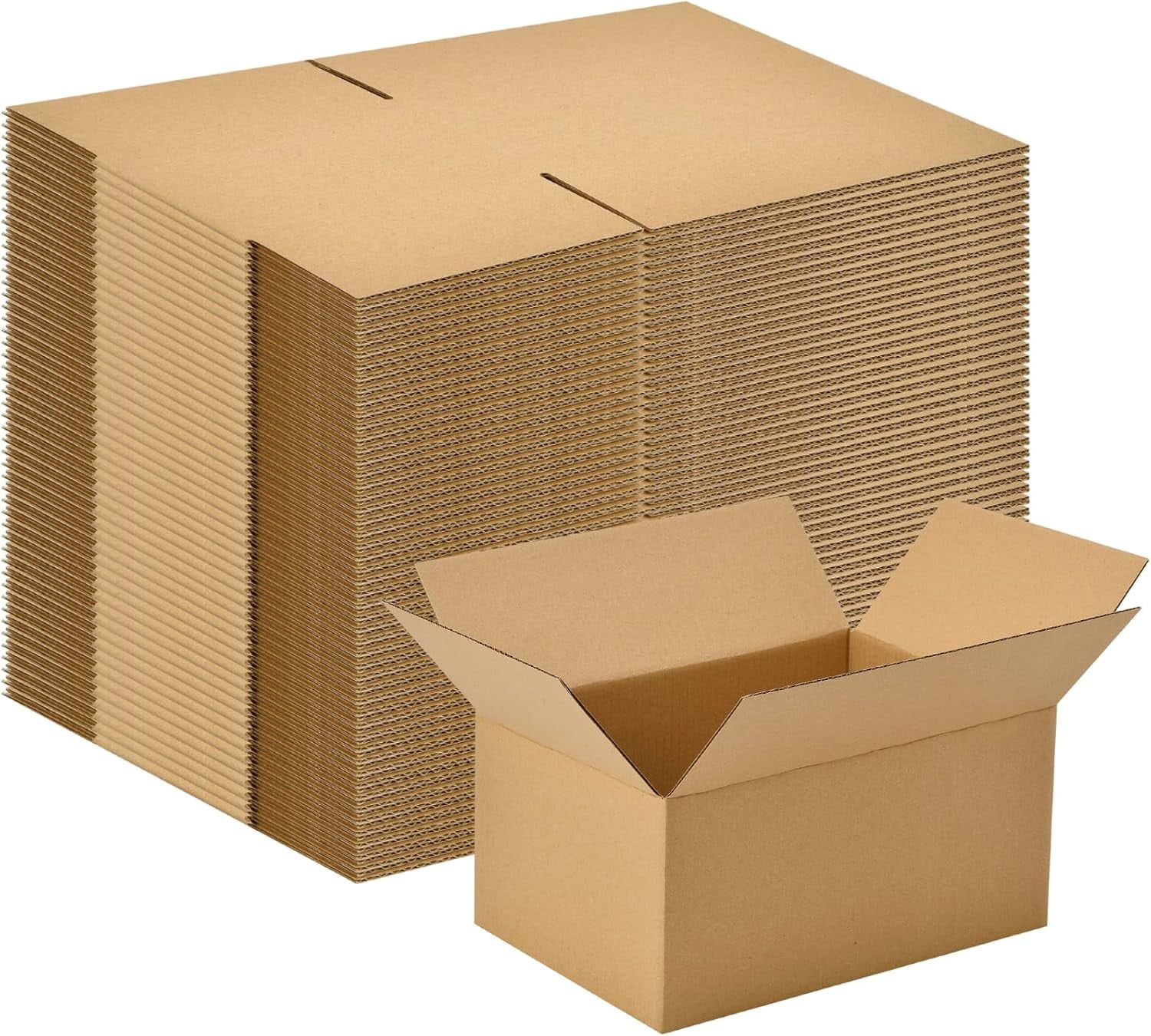 100-Pack Corrugated Cardboard Shipping Boxes   8x6x4&quot; 6x4x4&quot; 6x4x2&quot; 4x4x4&quot; Mailing, Packing, Moving &amp; Storage for Business/Home
