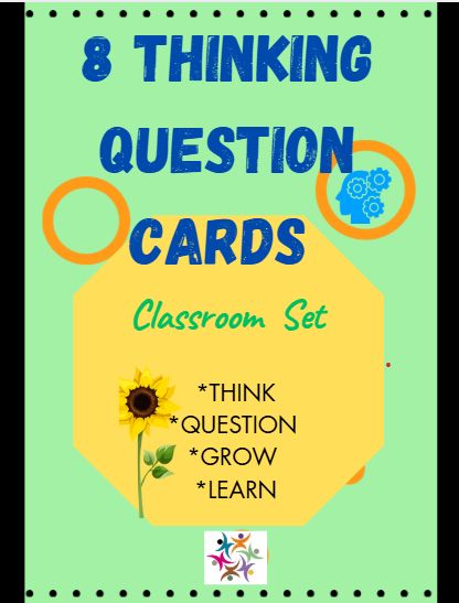 Classroom Set 8 Thinking Question Cards Digital Download