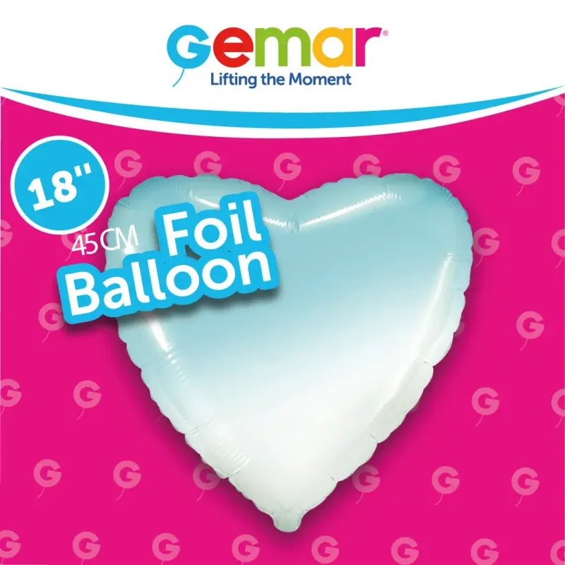 Baby Blue Gradient  Heart 174380 18"