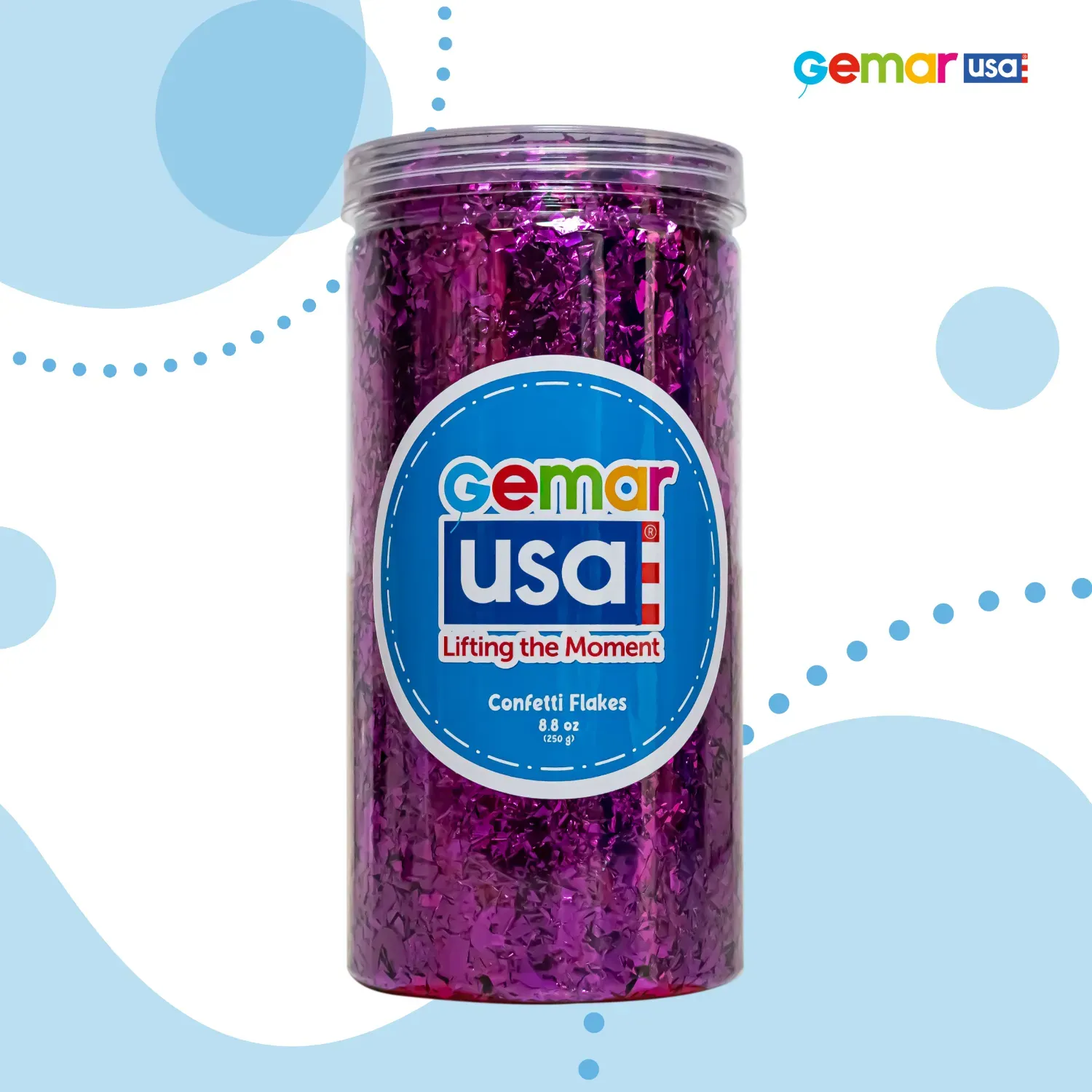 Confetti Jar Fuchsia Foil Irregular 71010
