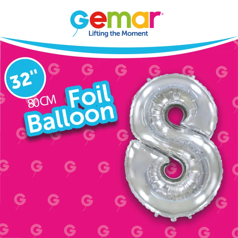Number 8 Silver 171587 32"