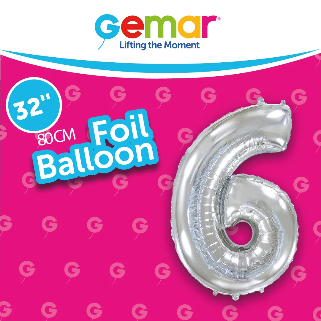 Number 6 Silver 171563 32"