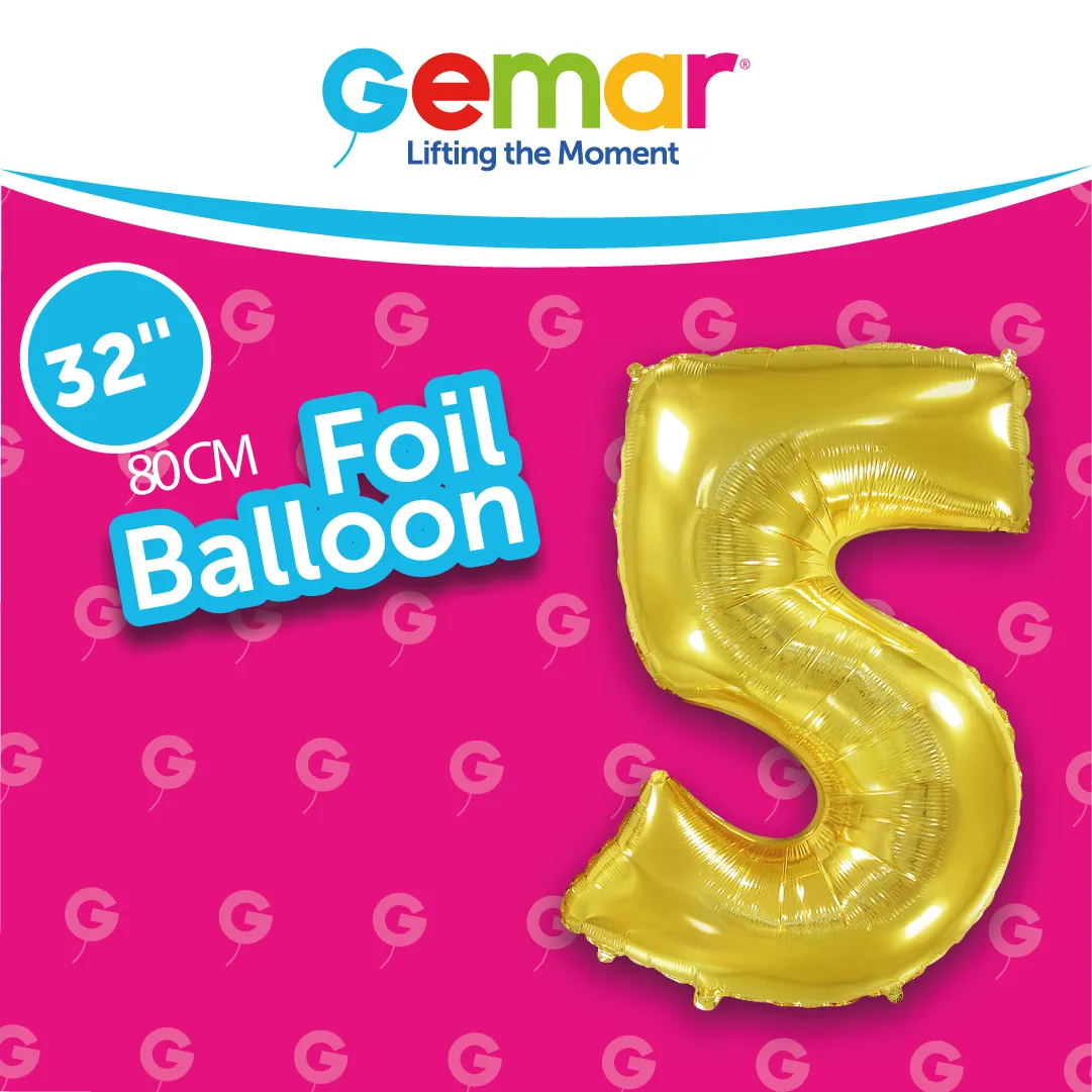 Number 5 Gold 171358 32"
