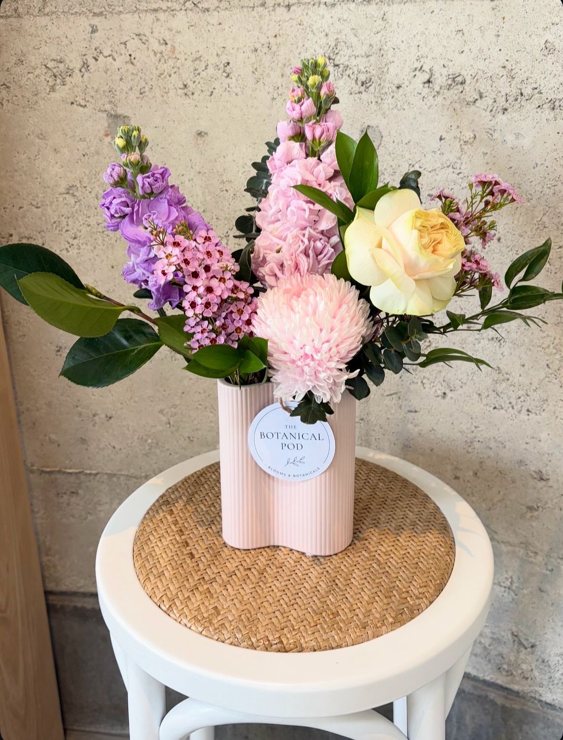 Small Ceramic Wave Vase Arrangement