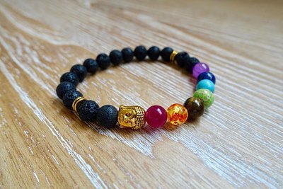 Rebirth Stone  7 Chakras Bracelet | Lava Stone