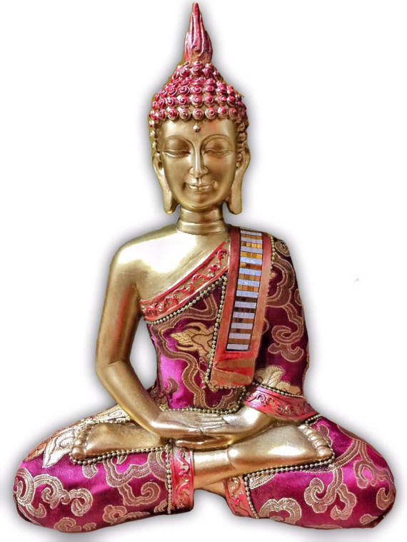 Pink Thai Buddha Meditating Peace Harmony Statue