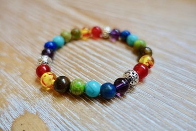 Rainbow Stone  7 Chakras Bracelet