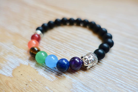 Rebirth Stone Matte Bracelet 7 Chakras | Lava Stone