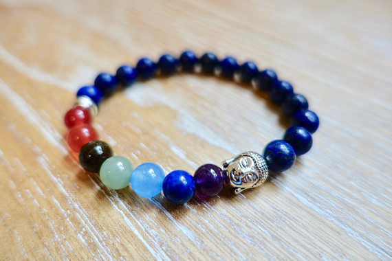 Inner Power Stone 7 Chakras 8 mm Beads Bracelet