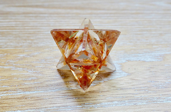 Orgone Merkaba Star | Orange or Peach Aventurine | Sacral Chakra