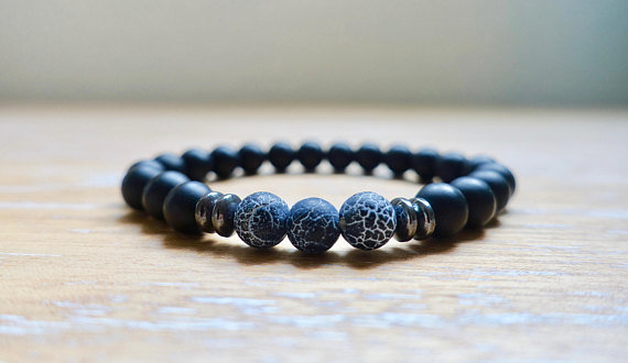 Calm and Communication Bracelet | Blue Crackled Agate