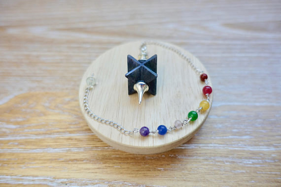 Personal Power Pendulum| Merkaba Star Point  | Iolite Sunstone (Water Sapphire)