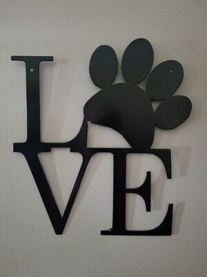 18" x 18" Love Paw Print