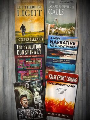 Various book covers that expose spiritual deception in culture, wokeism, and evolution