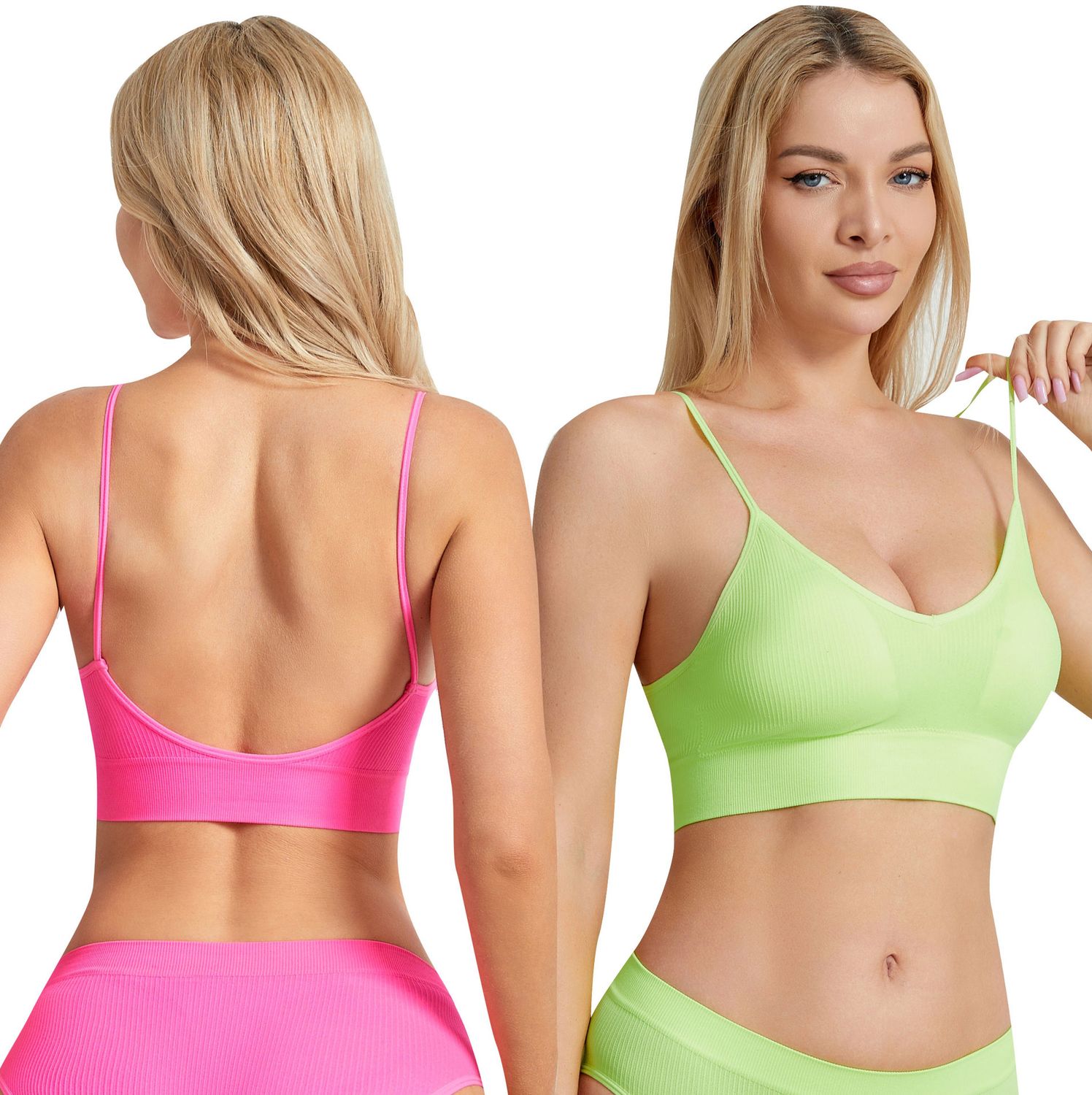 Cross-border Women&#39;s French Triangle Cup Basic Bottoming Beautiful Back Shockproof Running Yoga Fitness Bra Sports Underwear
